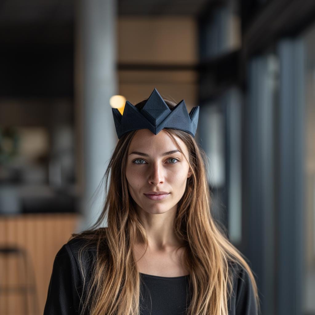 Geometric Crown Headpiece | 3D Printed Fantasy Tiara for Cosplay & Gothic Costume | Modern Queen Crown for Adult Women Fantasy Accessory