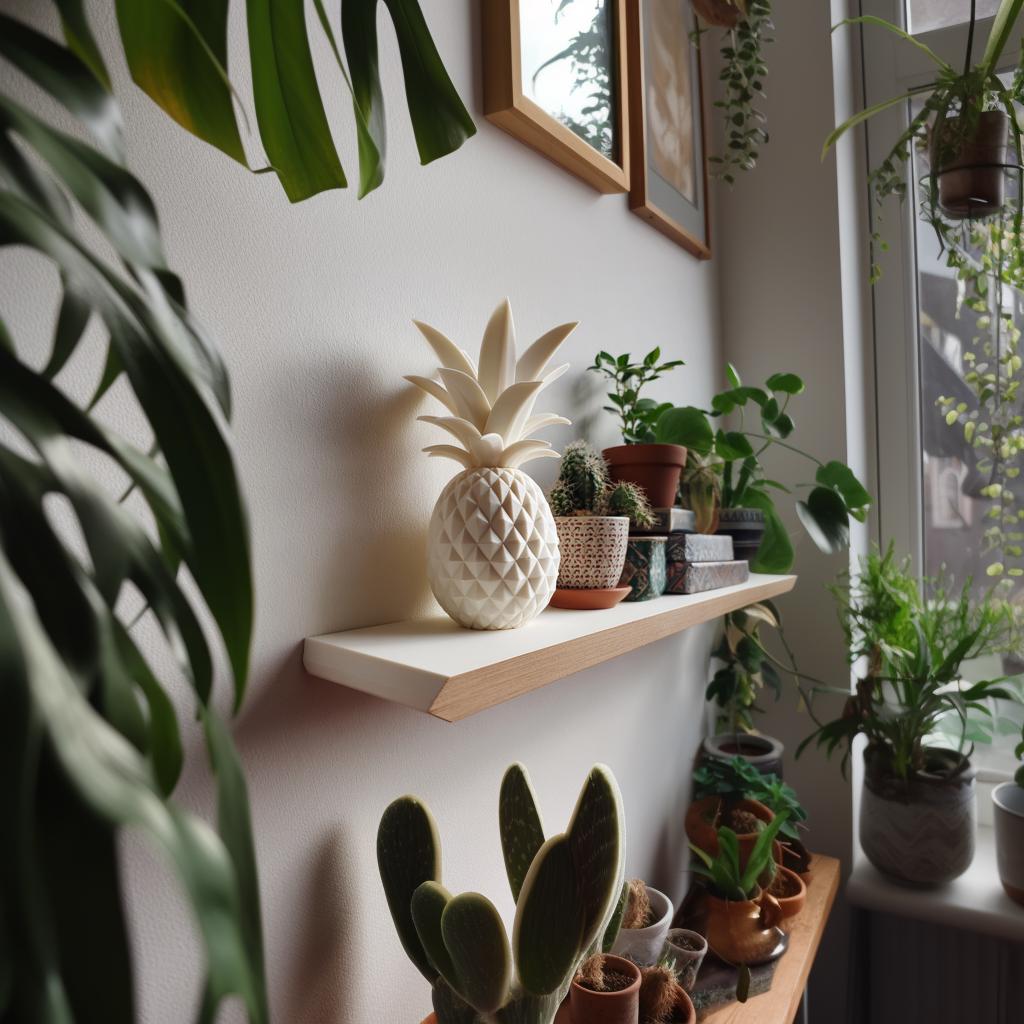 Geometric Pineapple Memorial Urn | 3D Printed Keepsake Ash Container | Modern Home Decor for Pet Remembrance Display Shelf Accent