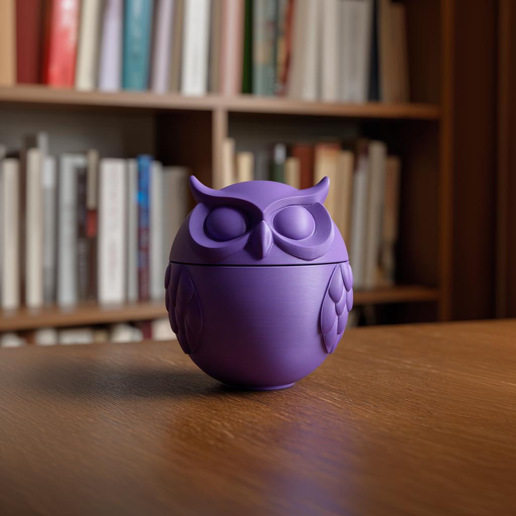 Owl Memorial Urn with Lid | 3D Printed Pet Ashes Keepsake Container for Peaceful Home Shelf Decor and Remembrance Display