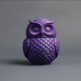 Owl Memorial Urn with Lid | 3D Printed Pet Ashes Keepsake Container for Peaceful Shelf Decor and Cozy Home Display Accent