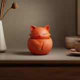 Fox Memorial Urn with Lid | 3D Printed Pet Ashes Keepsake Container for Peaceful Shelf Decor and Cozy Home Accent Memorial Display