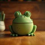 Frog Memorial Urn with Lid | 3D Printed Pet Ashes Keepsake Container for Nature Inspired Shelf Decor and Remembrance Display