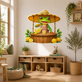 Weird Lemonade Frog Wall Vinyl Decal | Funny Frog Lemon Stand Sticker | Quirky Kitchen Wall Art | Kids Room Summer Decor