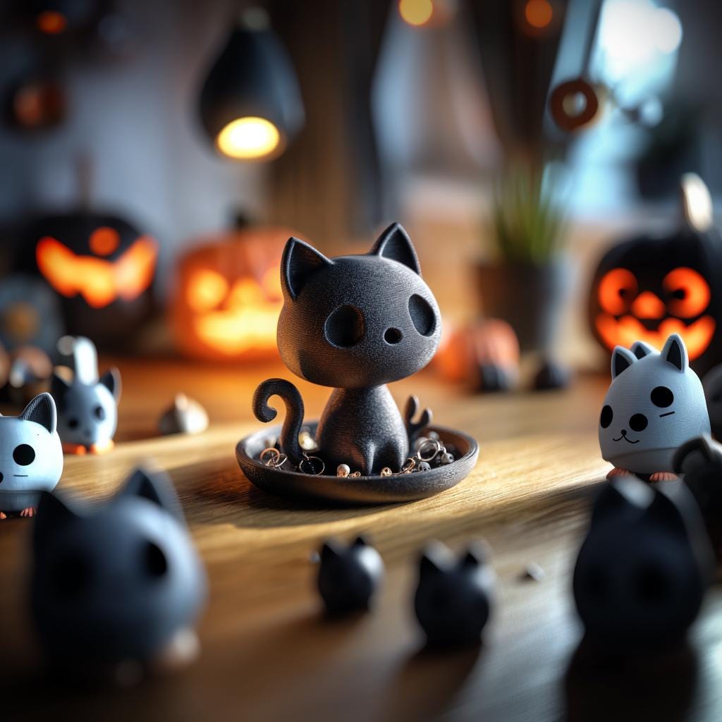 Cat Jewelry Organizer | Cat Ring Holder | Cute 3D Printed Earring Stand | Halloween Jewelry Tray | Vanity Dresser Decor | Cat Lover Gift