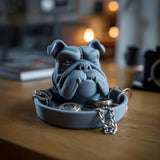 Bulldog Jewelry Organizer | Dog Ring Holder | 3D Printed Mens Watch Tray | Pet Lover Jewelry Dish | Dresser Valet Tray | Gift For Him Dad