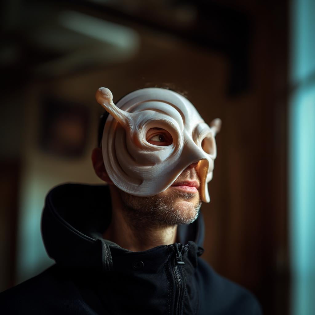 Snail Mask | Wearable Fantasy Mask | Goblincore Costume Face Cover | 3D Printed Cosplay Mask | Woodland Creature Festival Prop Gift Idea