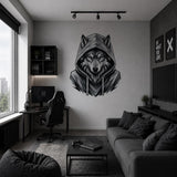 Wolf in Hoodie Wall Vinyl Decal | Black and White Urban Animal Sticker | Teen Bedroom Wall Art | Gamer Room Streetwear Decor | Modern Accent
