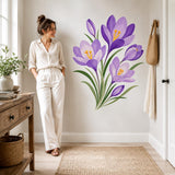 Purple Crocus Flower Wall Art Print | Botanical Floral Decor | Spring Flower Artwork | Cottage Garden Poster | Bedroom Decor | Floral Poster