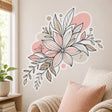 Floral Wall Decal | Blush Botanical Sticker | Peach Flower Line Art | Boho Nursery Decor | Neutral Bedroom Wall Art | Modern Botanical Decor