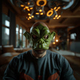3D Printed Wearable Goblincore Creature Mask, Fantasy Forest Sprite Half Face Cover, Theatrical Cosplay Prop, Unique LARP Costume Accessory