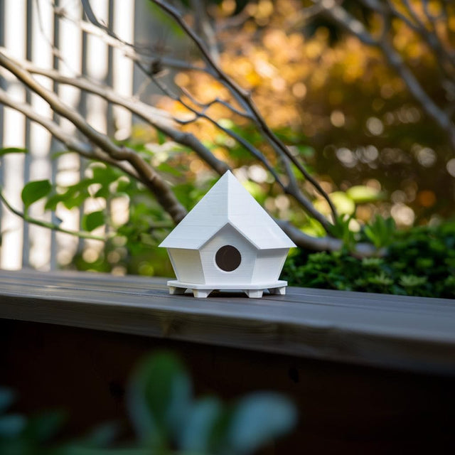 3D Printed Geometric Birdhouse Decor shown in the product image.