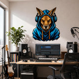 Kangaroo Gamer Wall Decal | Gaming Kangaroo Wall Sticker | Headphones Animal Decor | Kids Room Wall Art | Cool Gamer Bedroom Wall Decoration
