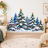 Christmas Tree Wall Decal | Snowy Winter Forest Wall Sticker | Holiday Pine Trees Decor | Christmas Nursery Wall Art | Winter Woodland Decor