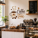 Coffee Time Wall Decal | Coffee Cup and Beans Vinyl Wall Sticker | Kitchen Coffee Bar Decor | Home Cafe Wall Decor | Coffee Station Wall Art