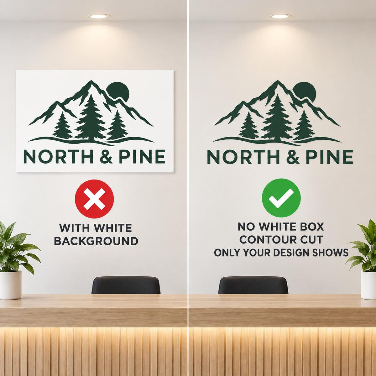 Custom Wall Vinyl Decal | Your Logo or Artwork | Without Background | Contour Cut