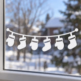 Christmas Stocking Garland Window Decal | White Vinyl Holiday Window Sticker | Kitchen Window Christmas Decor | Minimalist Winter Decoration