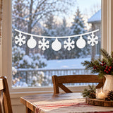 Winter Snowflake Ornament Window Decal | White Christmas Garland Vinyl Sticker | Minimalist Holiday Window Decor | Snowy Home Window Display