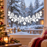 White Christmas Window Decal with Bow, Gifts and Ornaments | Holiday Kitchen Window Decor | Vinyl Window Sticker | Winter Home Window Decor