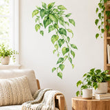 Watercolor Vine Wall Decal | Green Leaf Wall Sticker | Botanical Nursery Decor | Hanging Plant Vinyl Decor for Kids Room | Eco Solvent Ink