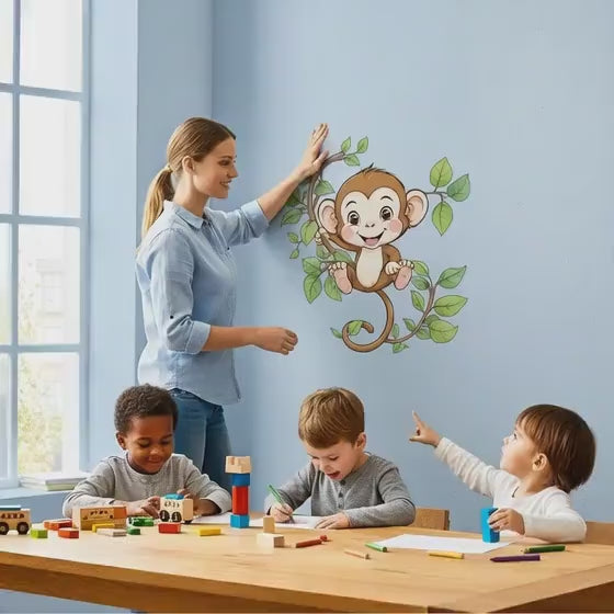 Monkey Wall Decal | Jungle Nursery Decor