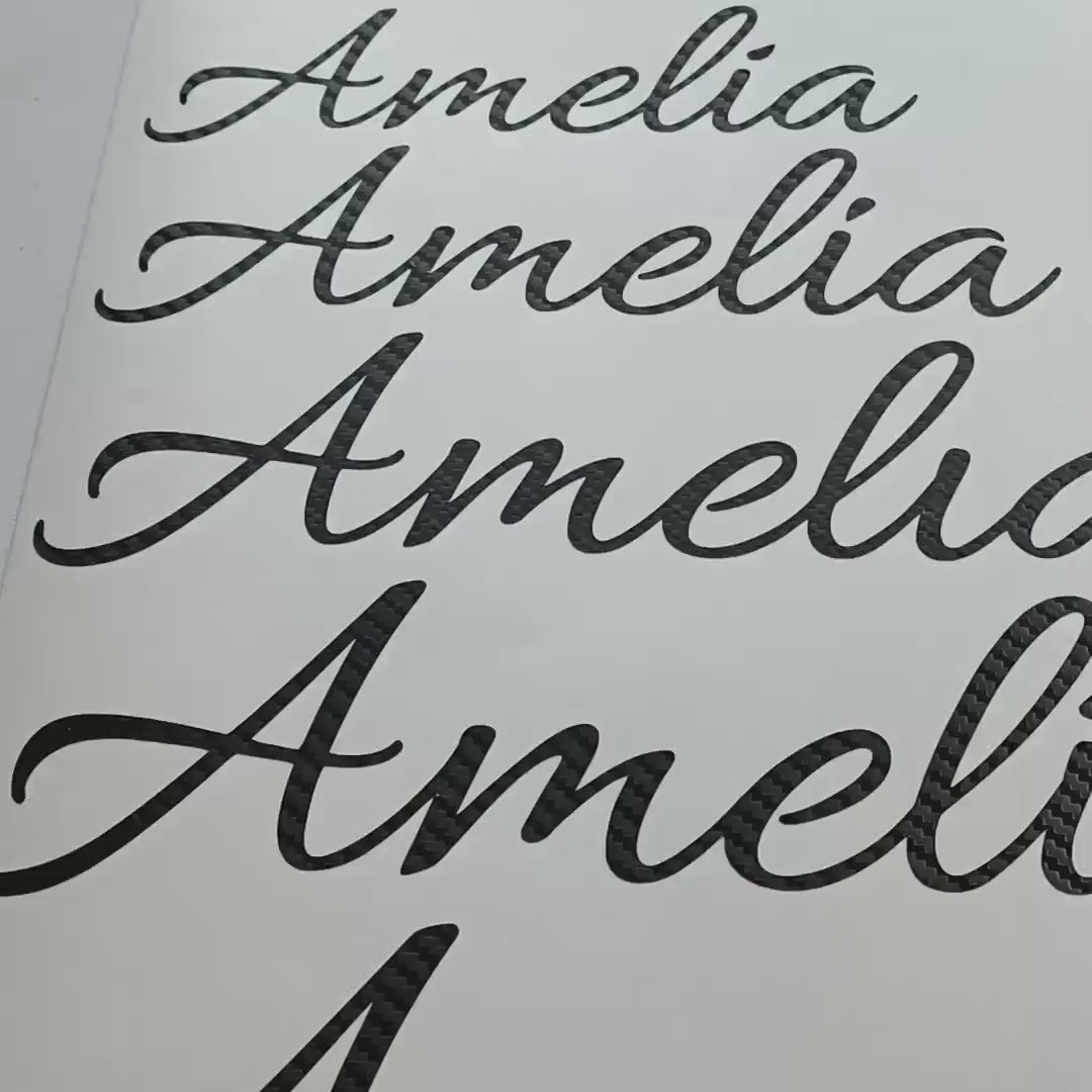 Personalised Vinyl Name Decals - Personalized Carbon Fibre Label Tags