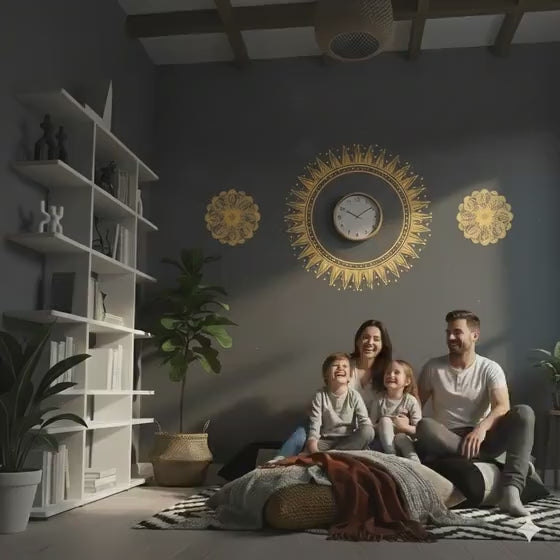 Golden Sun Wall Decal | Boho Mandala Wall Art