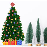 Large Christmas pine wall decal with colorful ornaments and presents, perfect for festive holiday decor.