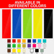 Vinyl removable letter stickers available in various colors including red, blue, yellow and and black.